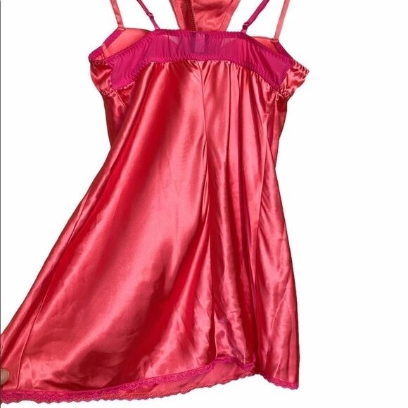 APT 9 Intimates Coral Pink Lace Overlay Babydoll - Picture 3 of 4